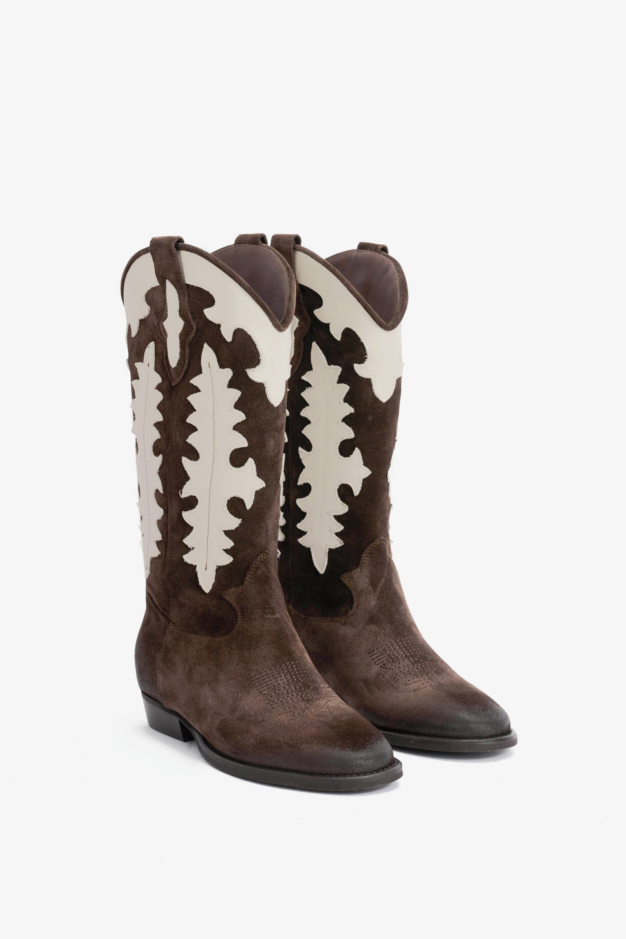 Stivale in Camoscio T.Moro e Riporti Panna - Aurora