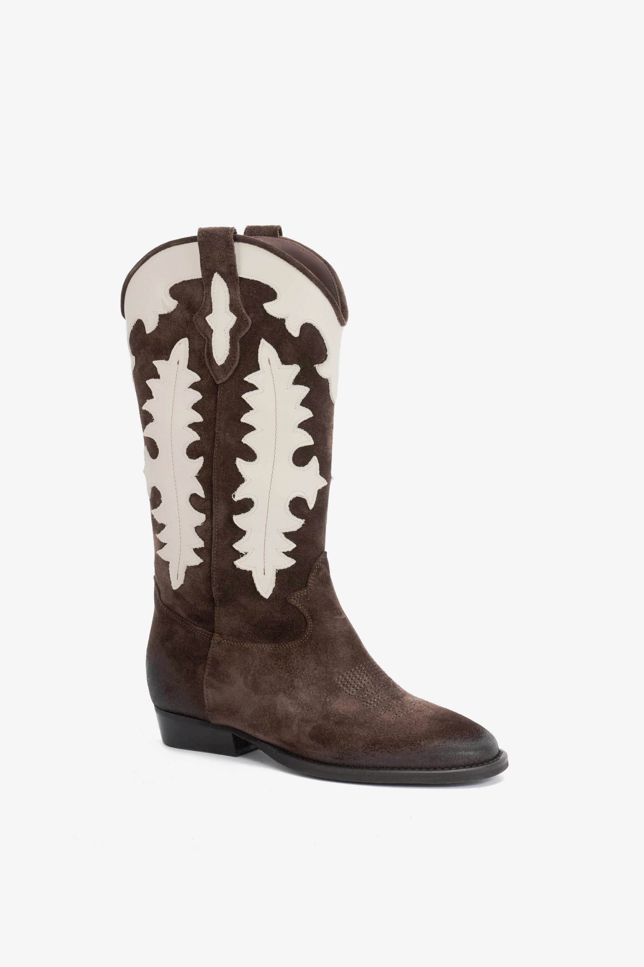 Stivale in Camoscio T.Moro e Riporti Panna - Aurora