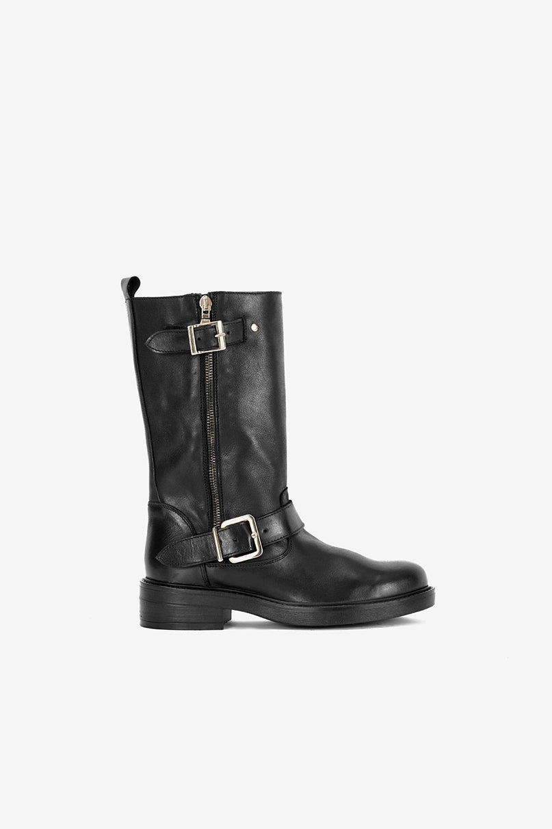 Stivale Biker in Vitello Nero - Axel