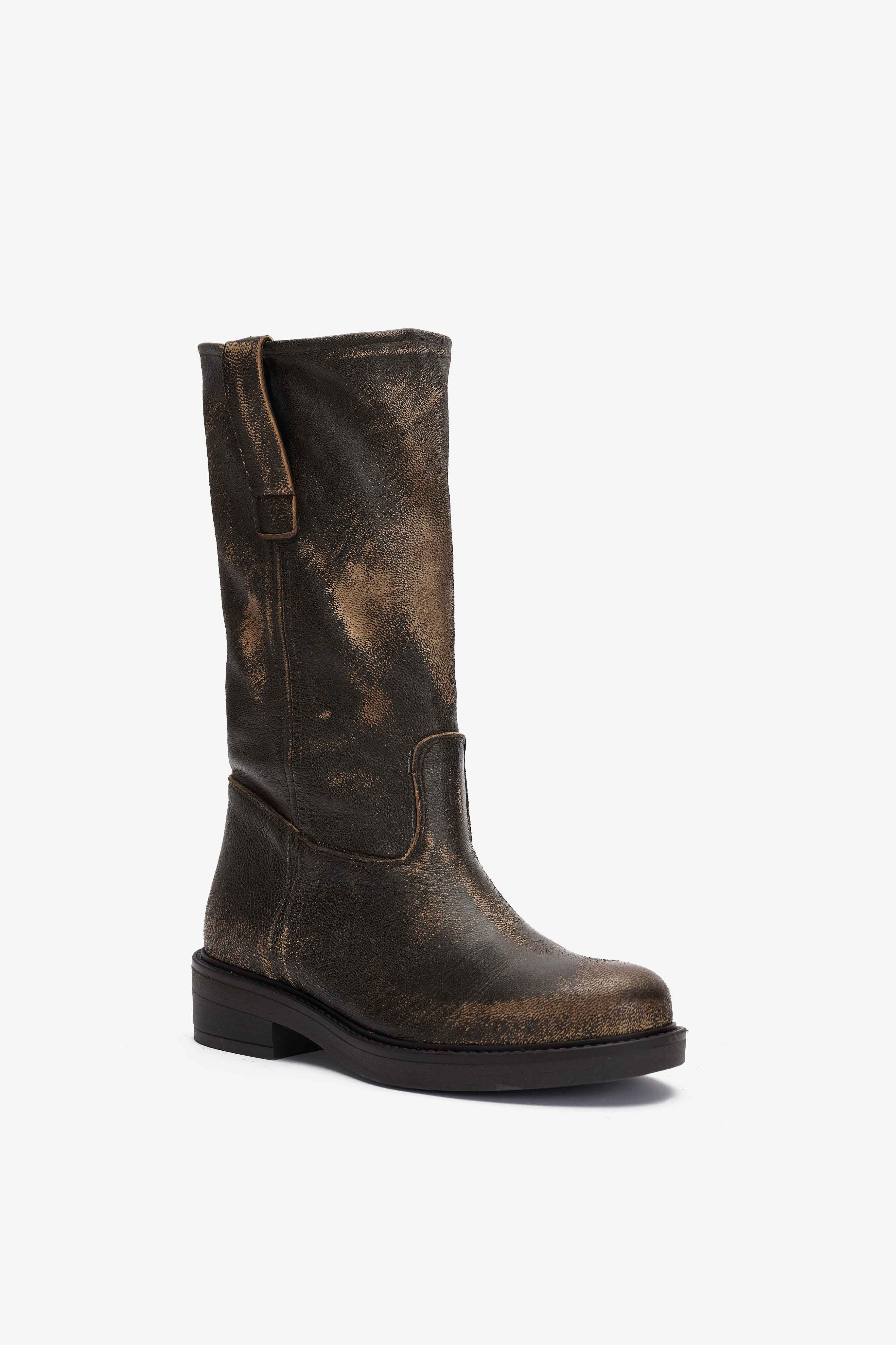 Stivale in Pelle Vintage - Raven