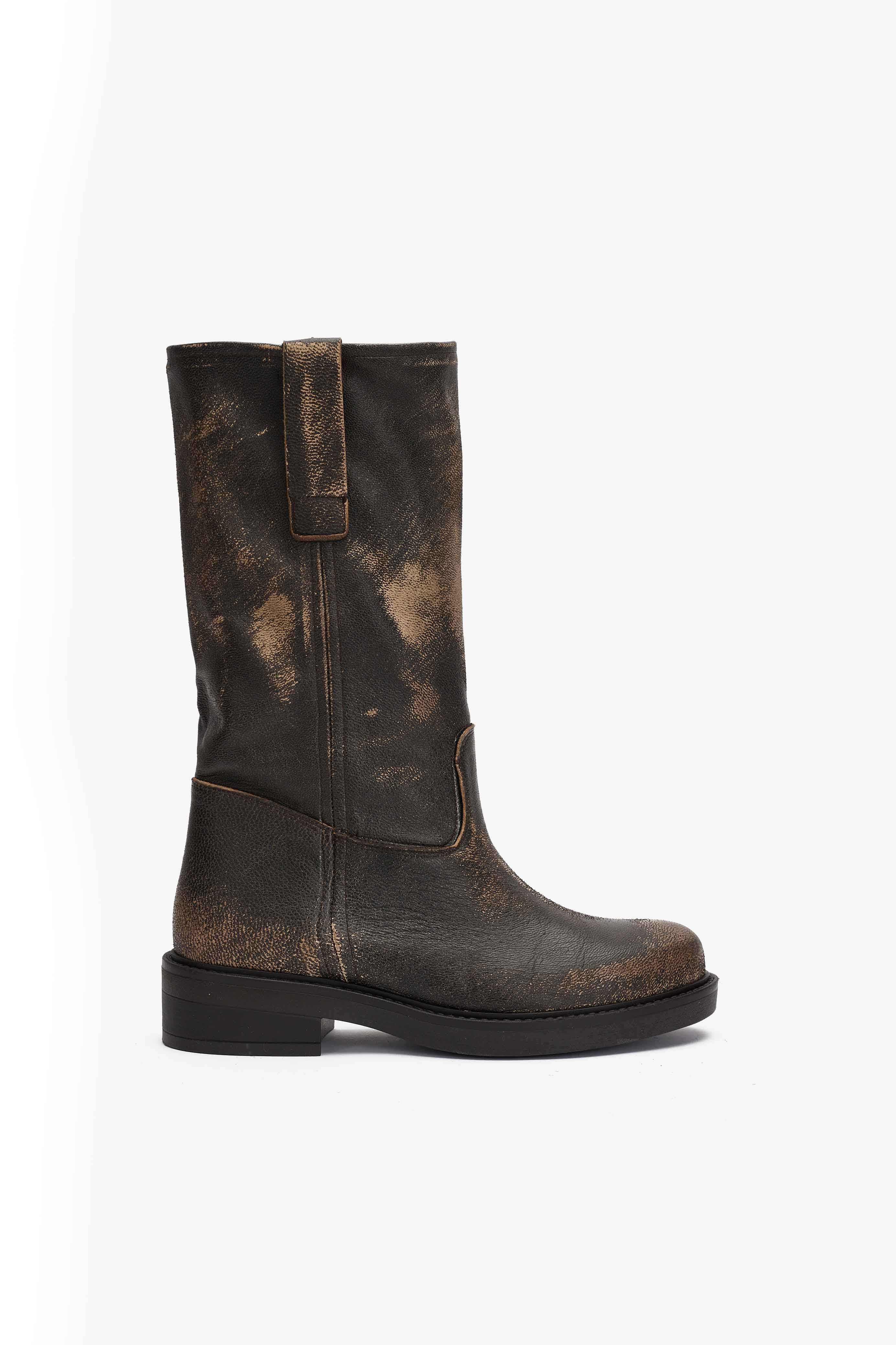 Stivale in Pelle Vintage - Raven