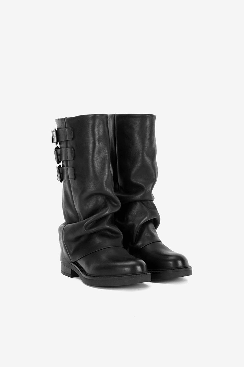 Stivale Biker in Vitello Nero - Mask