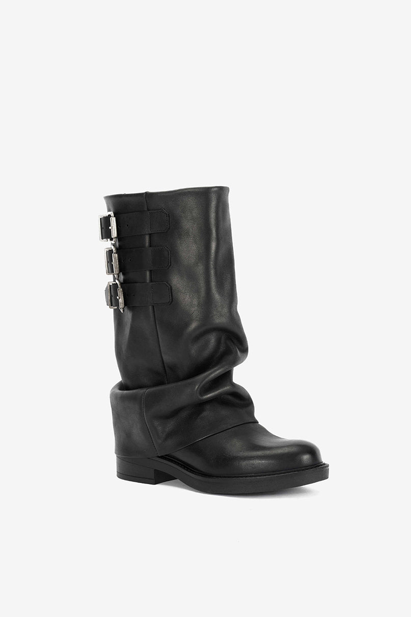 Stivale Biker in Vitello Nero - Mask