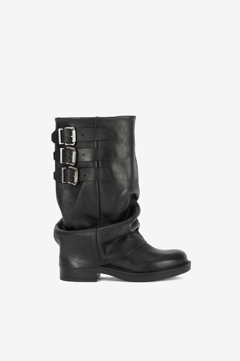 Stivale Biker in Vitello Nero - Mask