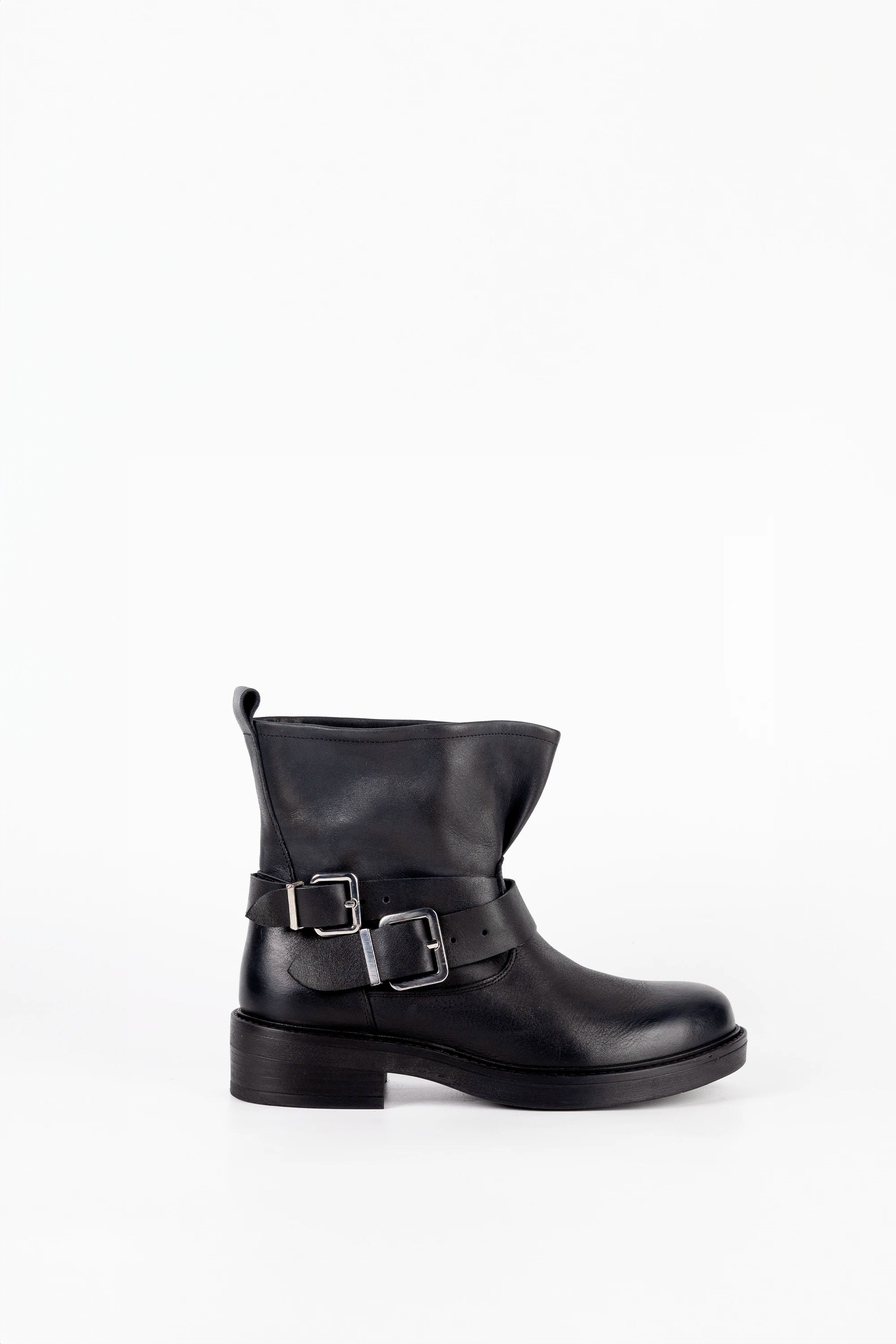 Stivale Biker in Vitello Nero - Echo