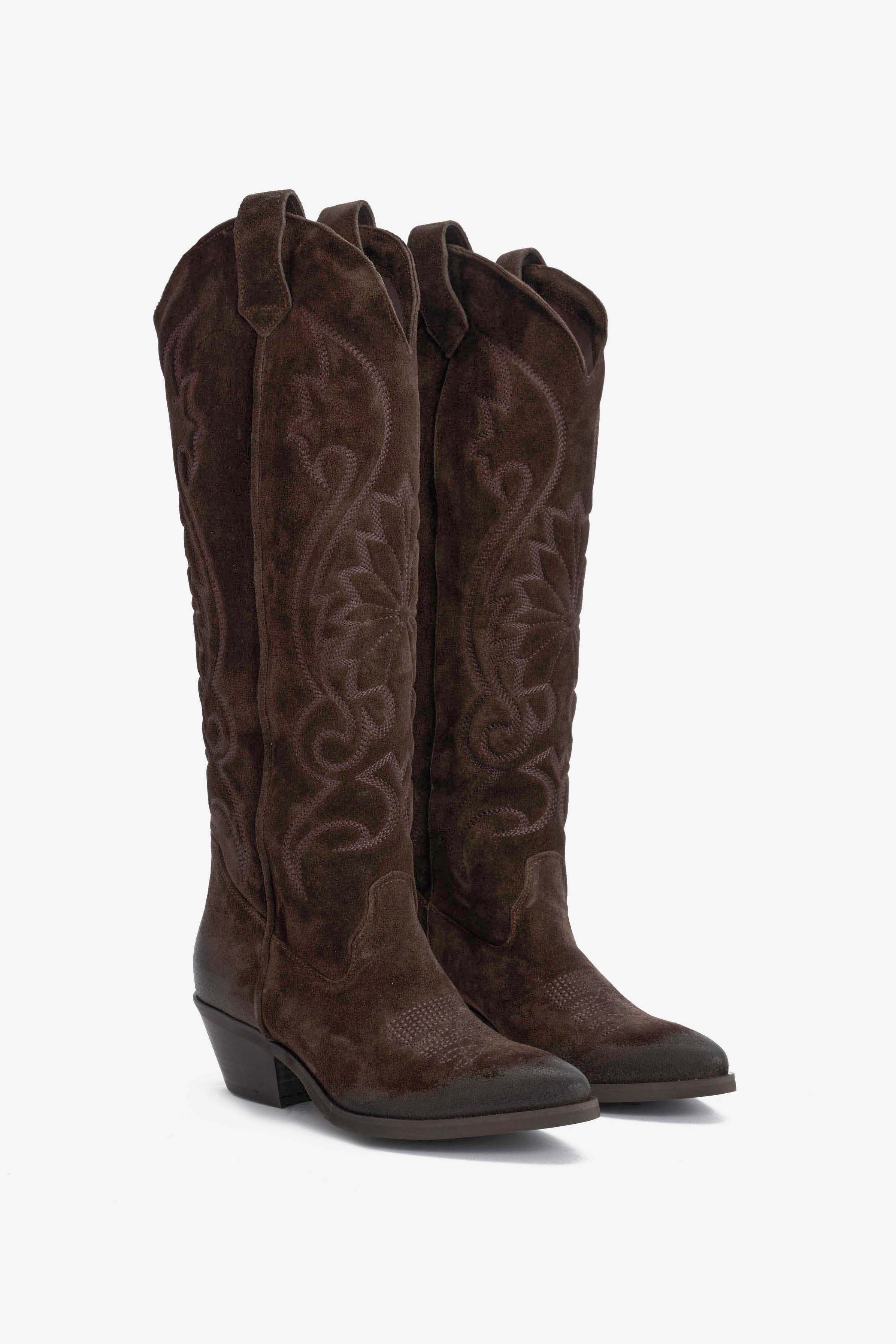 Stivale in Camoscio T.Moro con Ricamo - Noire