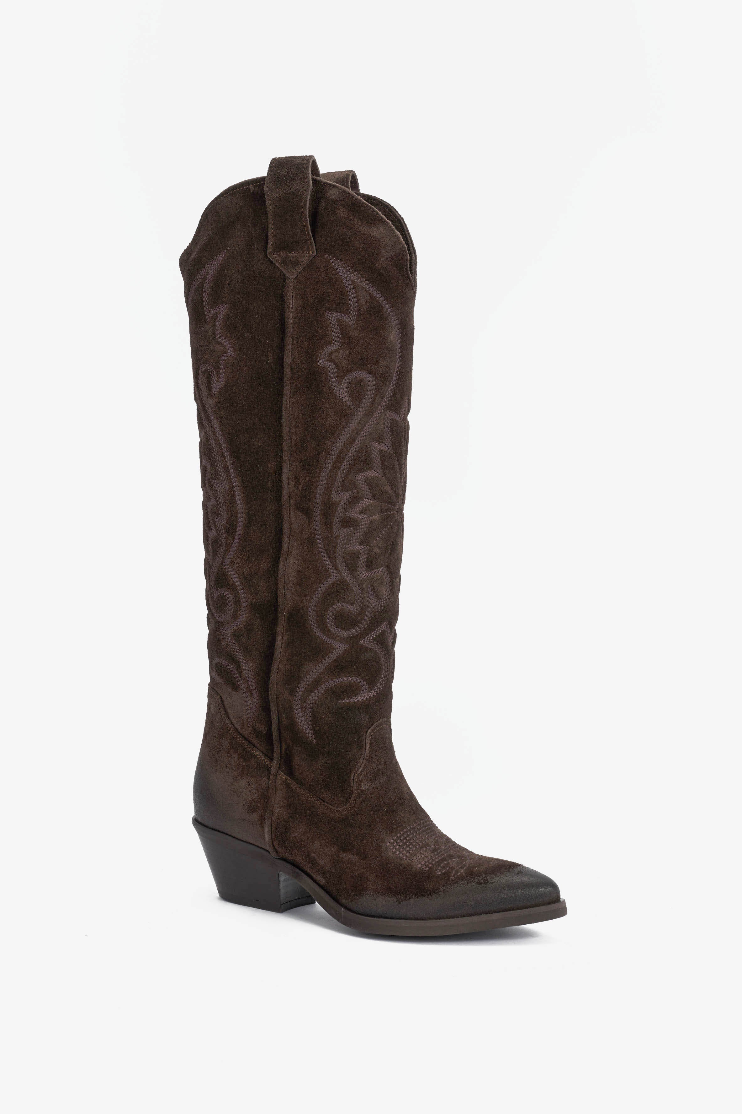 Stivale in Camoscio T.Moro con Ricamo - Noire