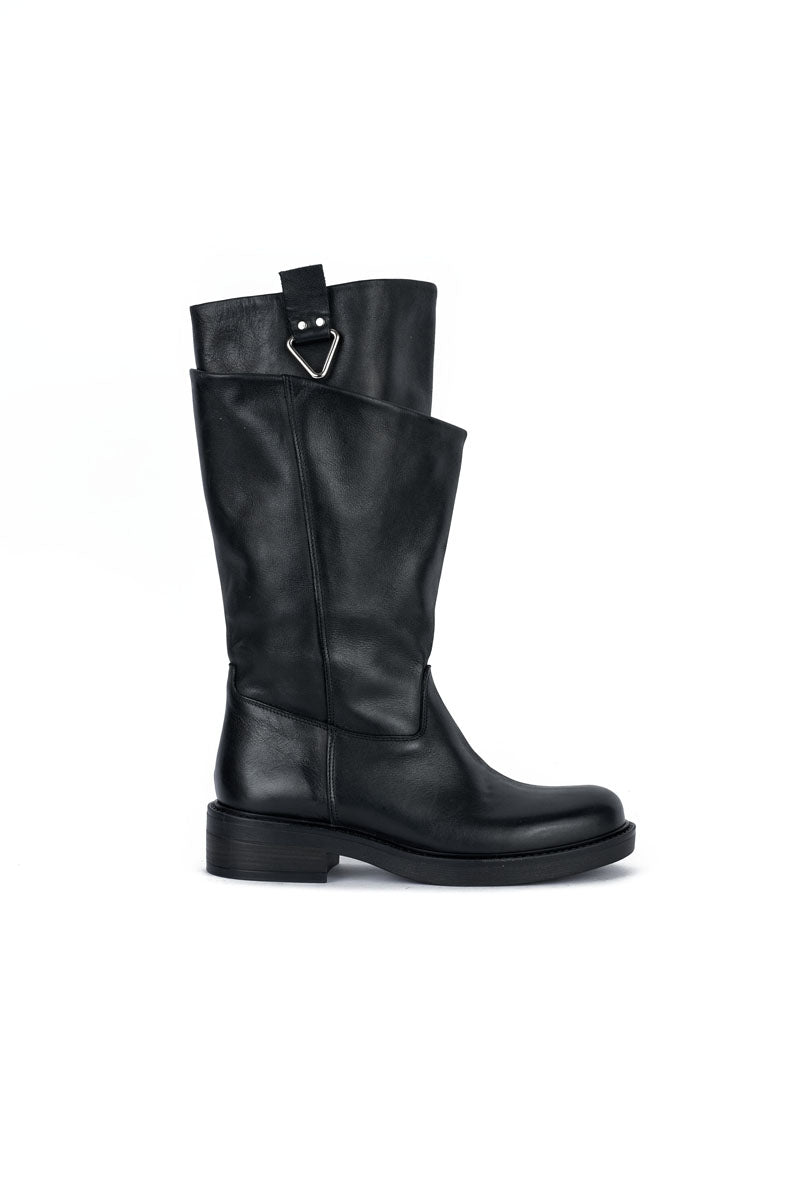 Stivale Biker in Vitello Nero - Maverick