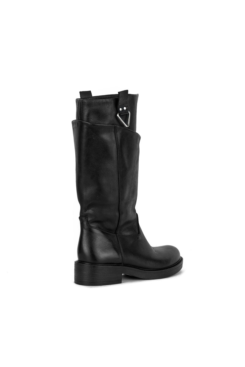 Stivale Biker in Vitello Nero - Maverick