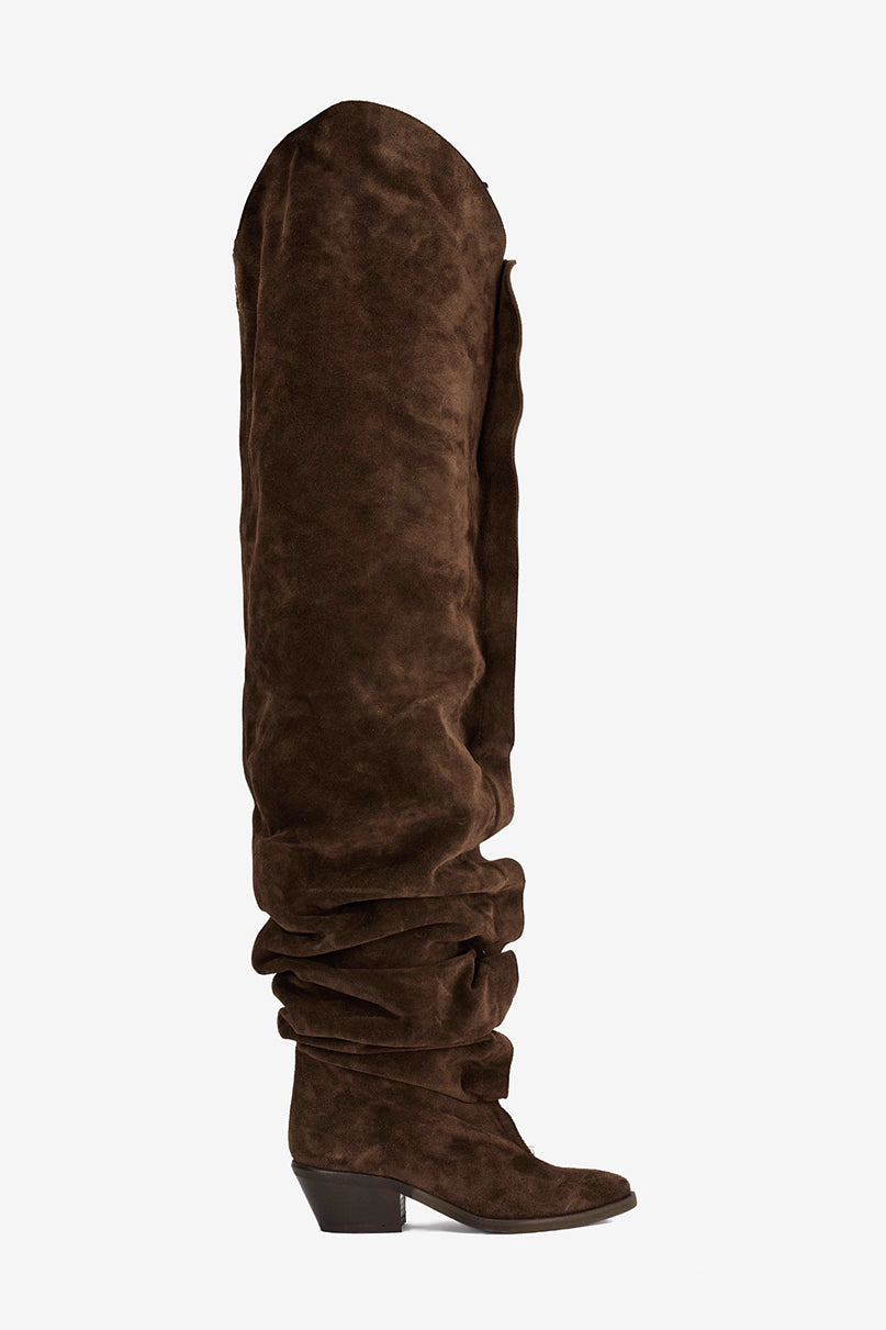 Stivale in Camoscio Castagna - India