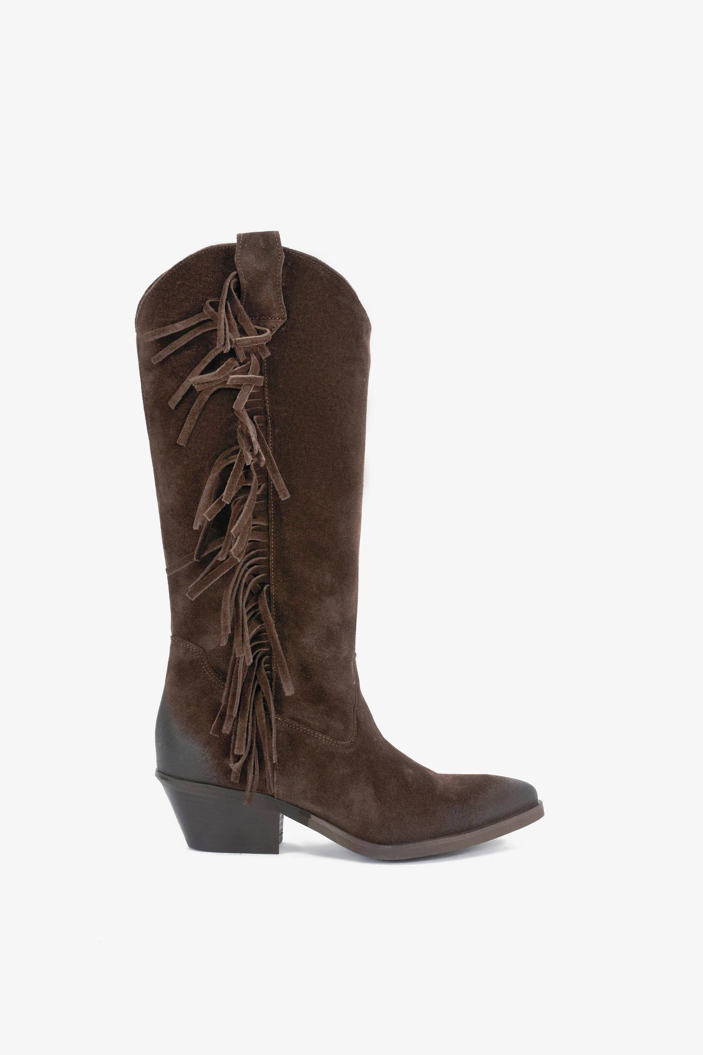 Stivale in Camoscio T.Moro e Frange - Sayra