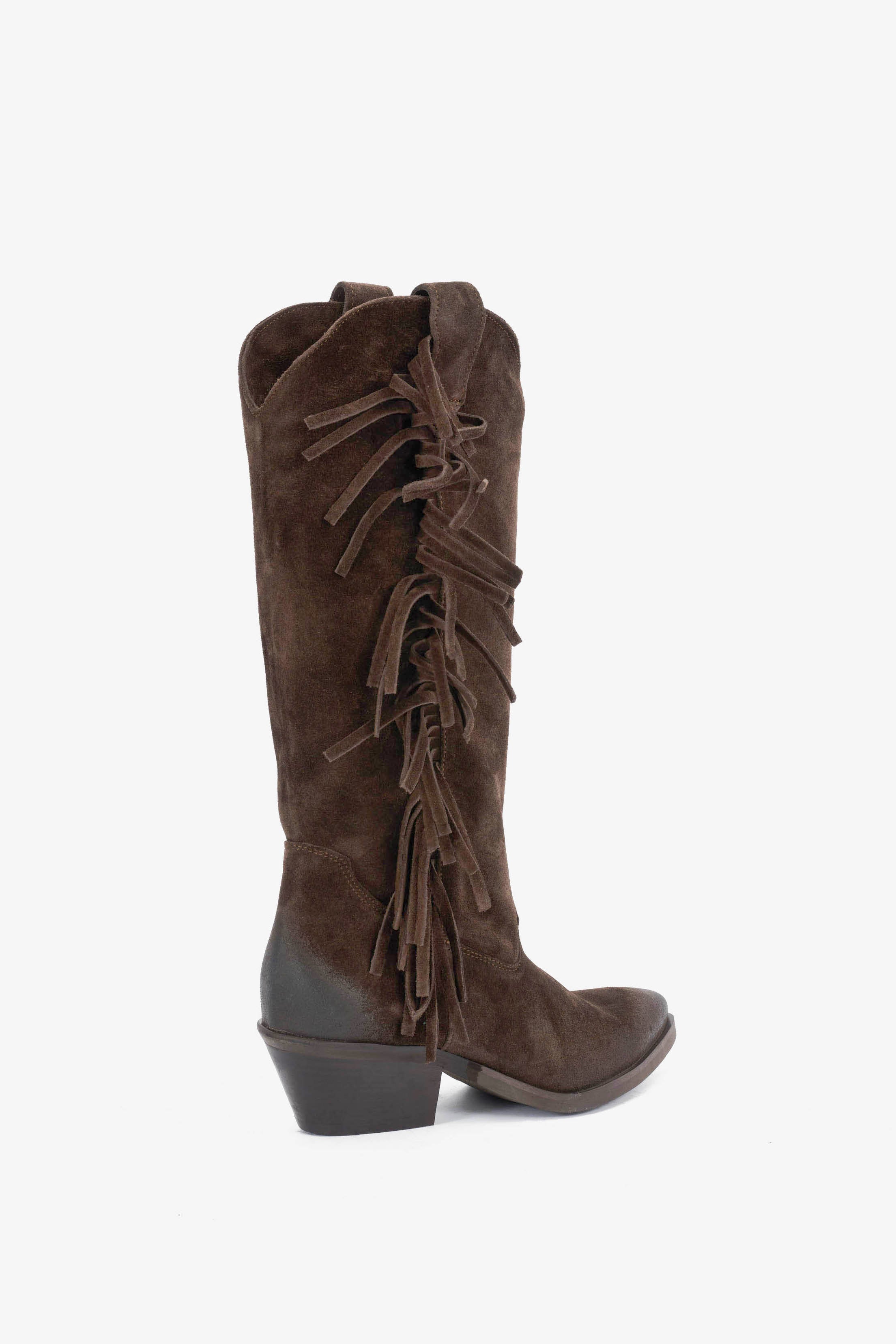 Stivale in Camoscio T.Moro e Frange - Sayra