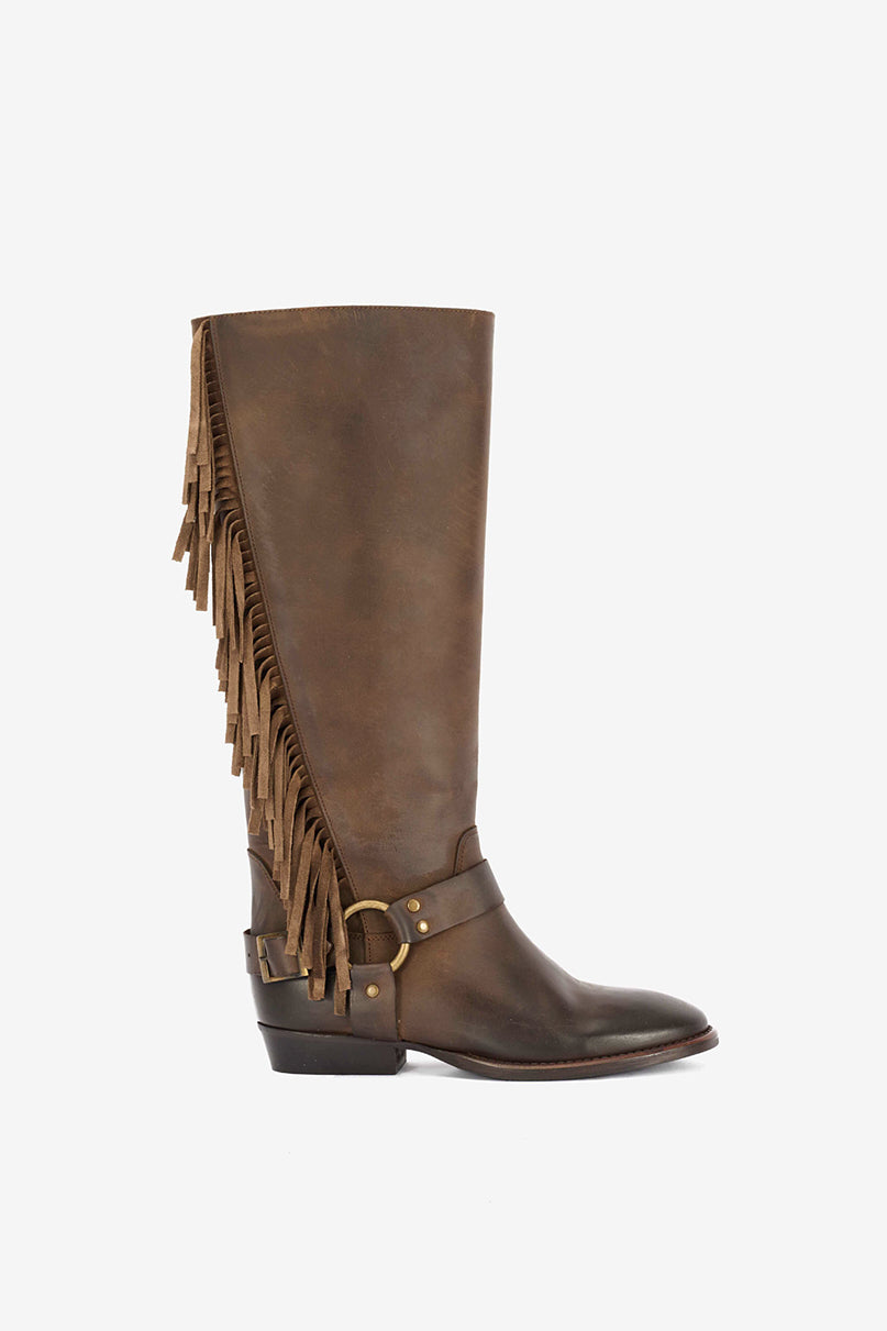 Stivale in Dakar Choco con Frange - Stone