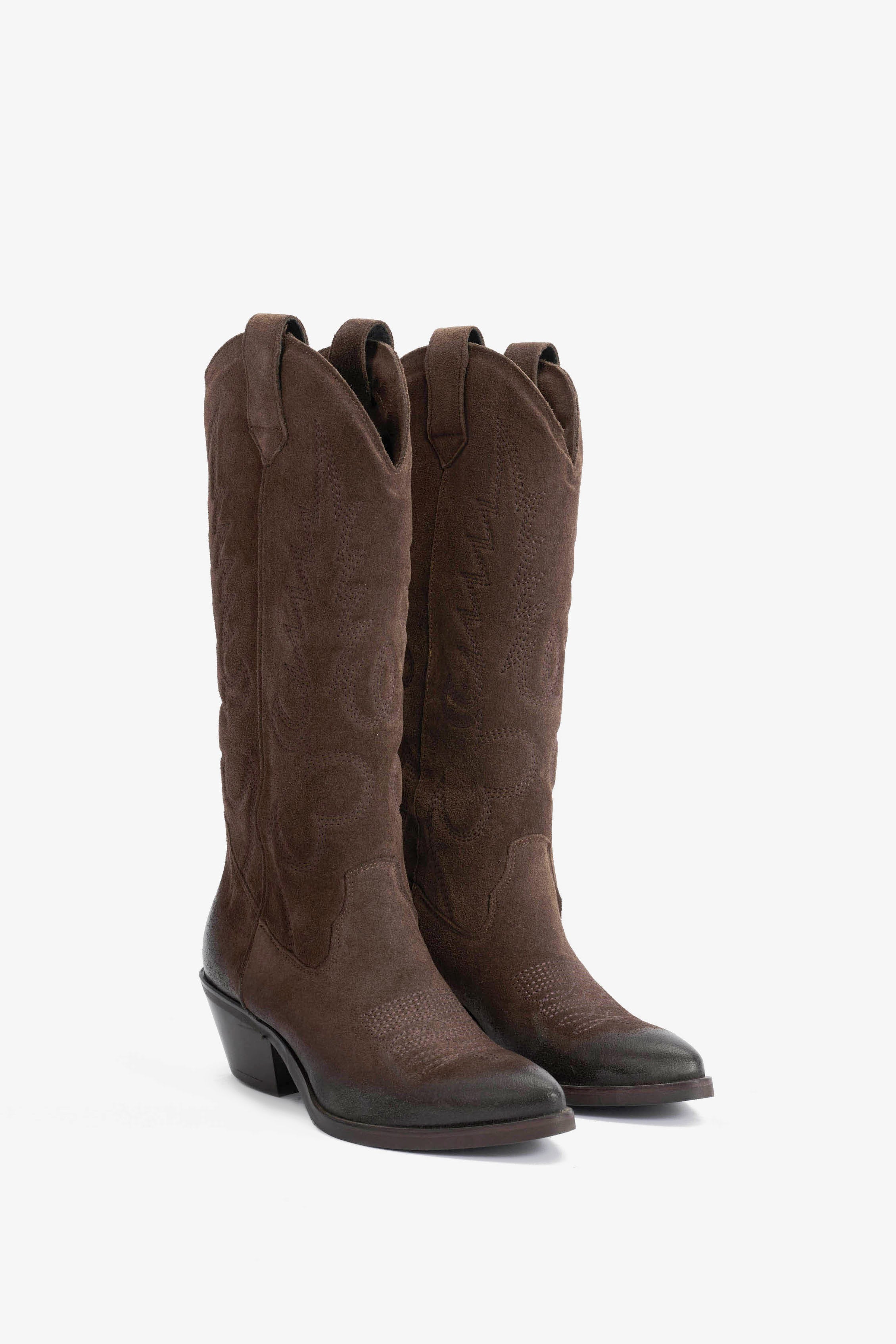 Stivale in Camoscio T.Moro con Ricamo - Taren