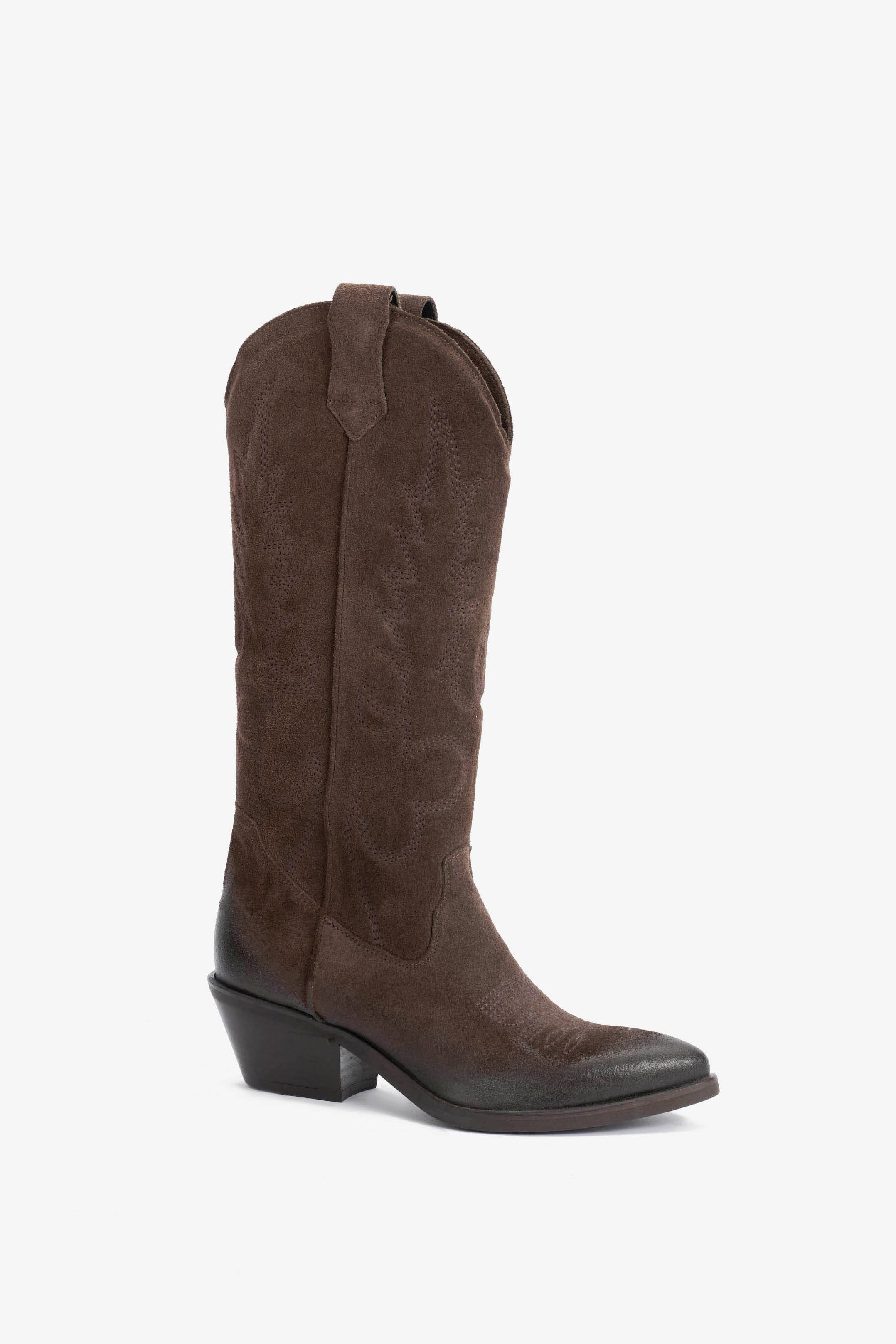 Stivale in Camoscio T.Moro con Ricamo - Taren