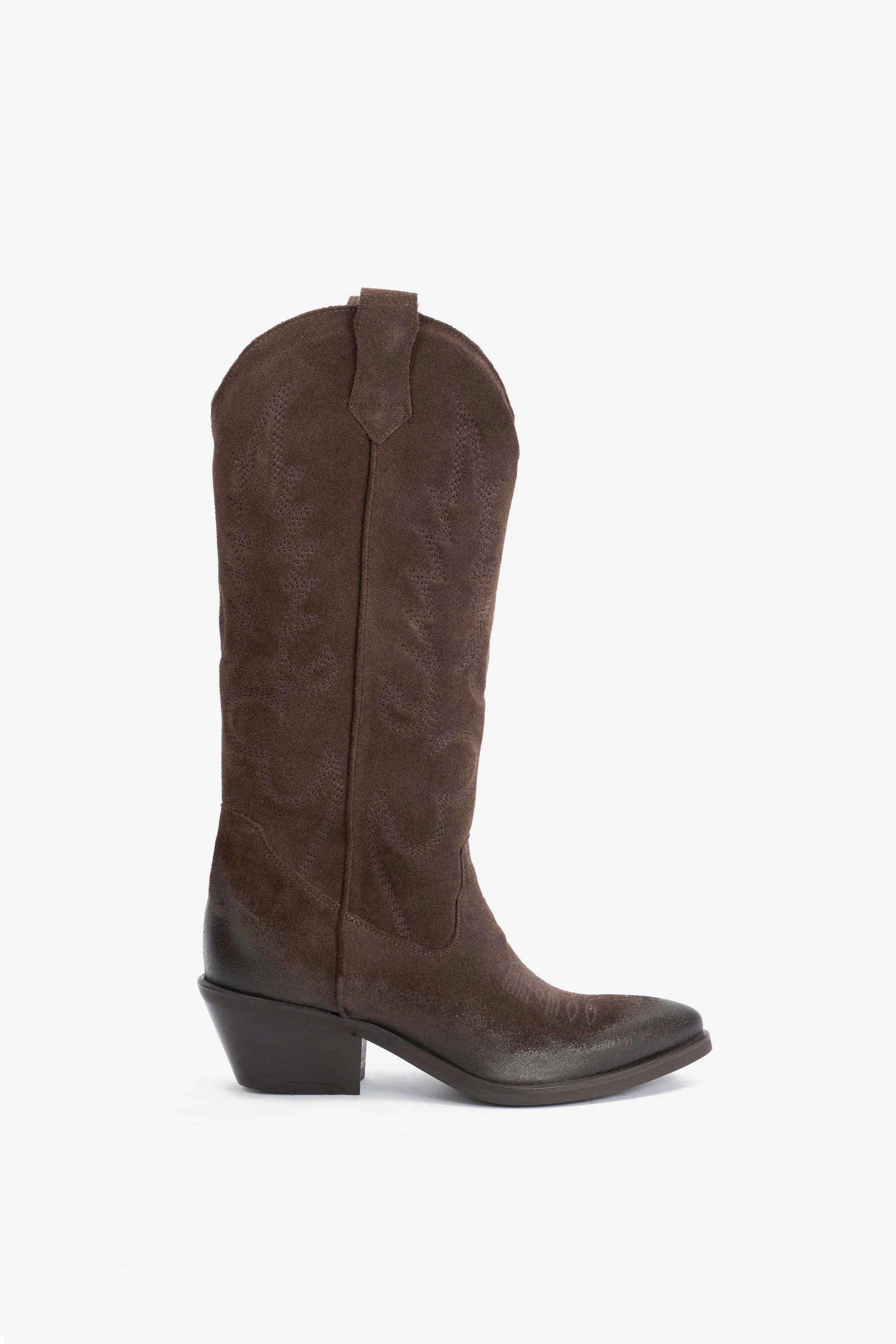 Stivale in Camoscio T.Moro con Ricamo - Taren