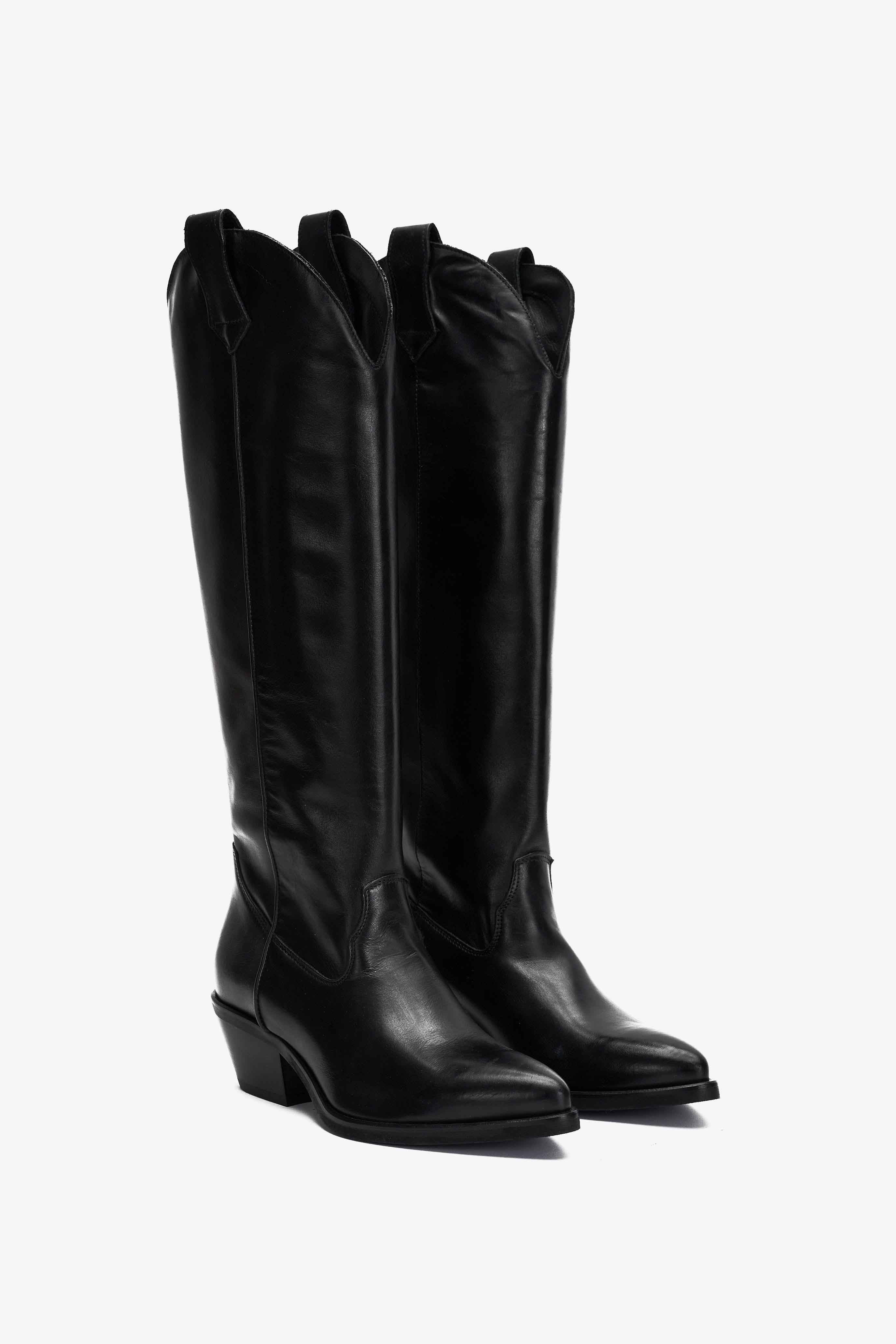 Stivale Texano in Vitello Nero - Duna