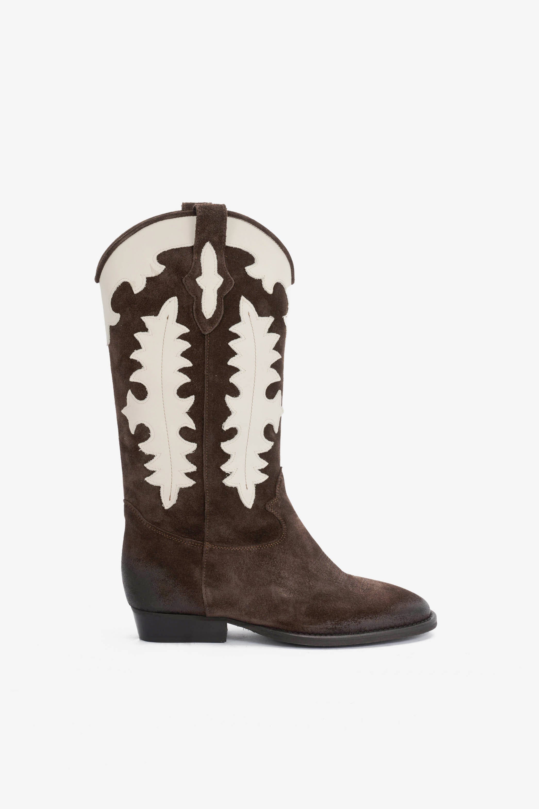 Stivale in Camoscio T.Moro e Riporti Panna - Aurora