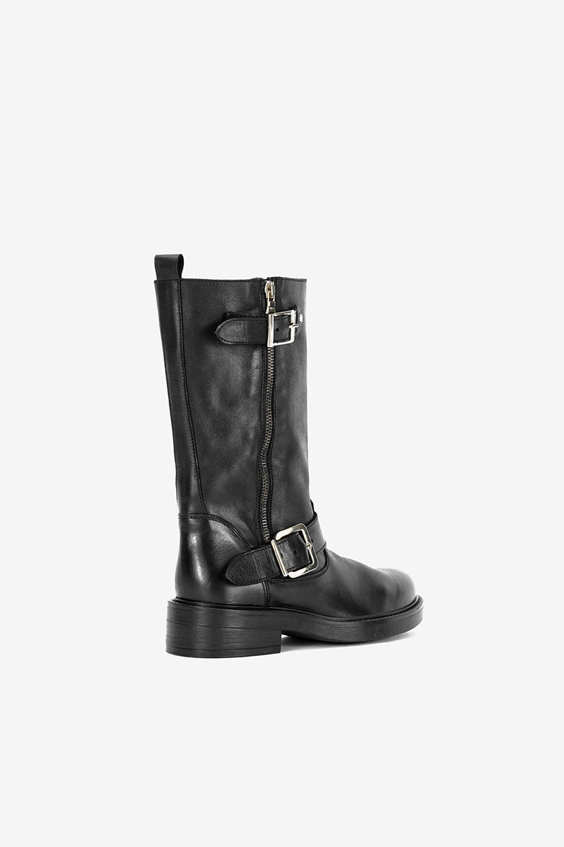 Stivale Biker in Vitello Nero - Axel