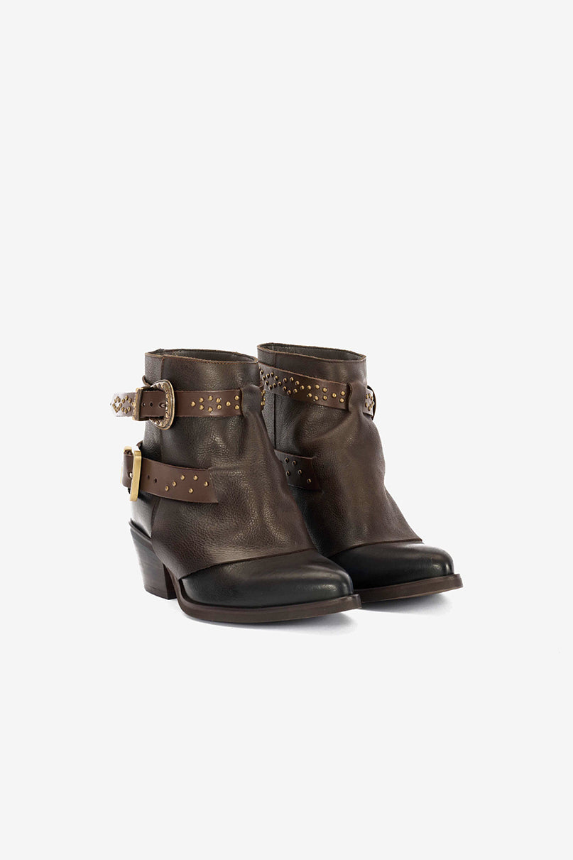 Stivaletti in Tex T.Moro e Cinturino Borchiato - Etna