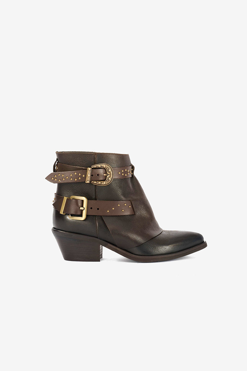 Stivaletti in Tex T.Moro e Cinturino Borchiato - Etna