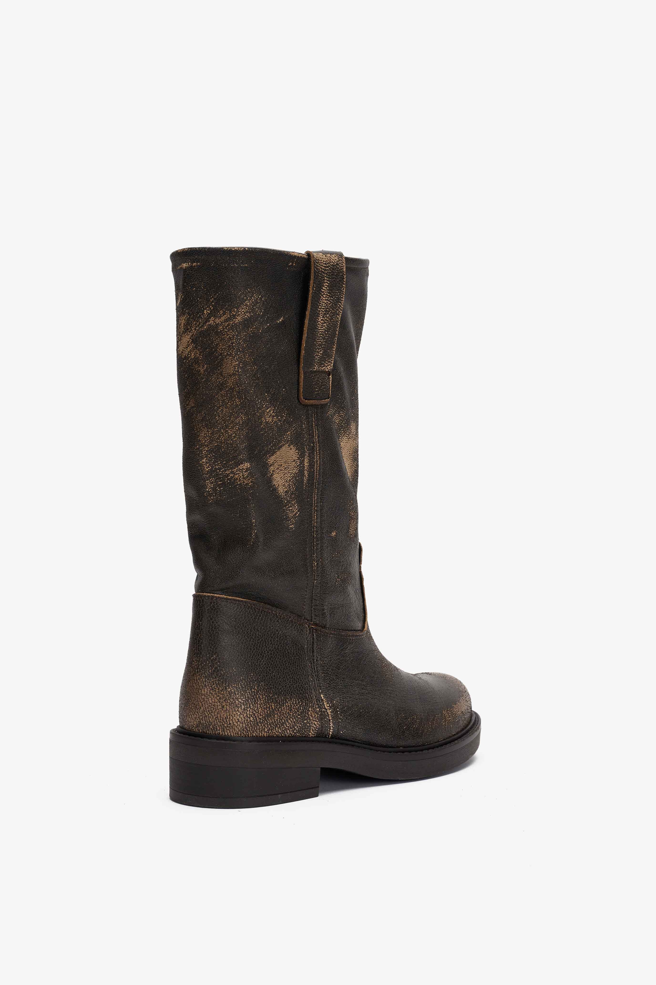 Stivale in Pelle Vintage  - Raven
