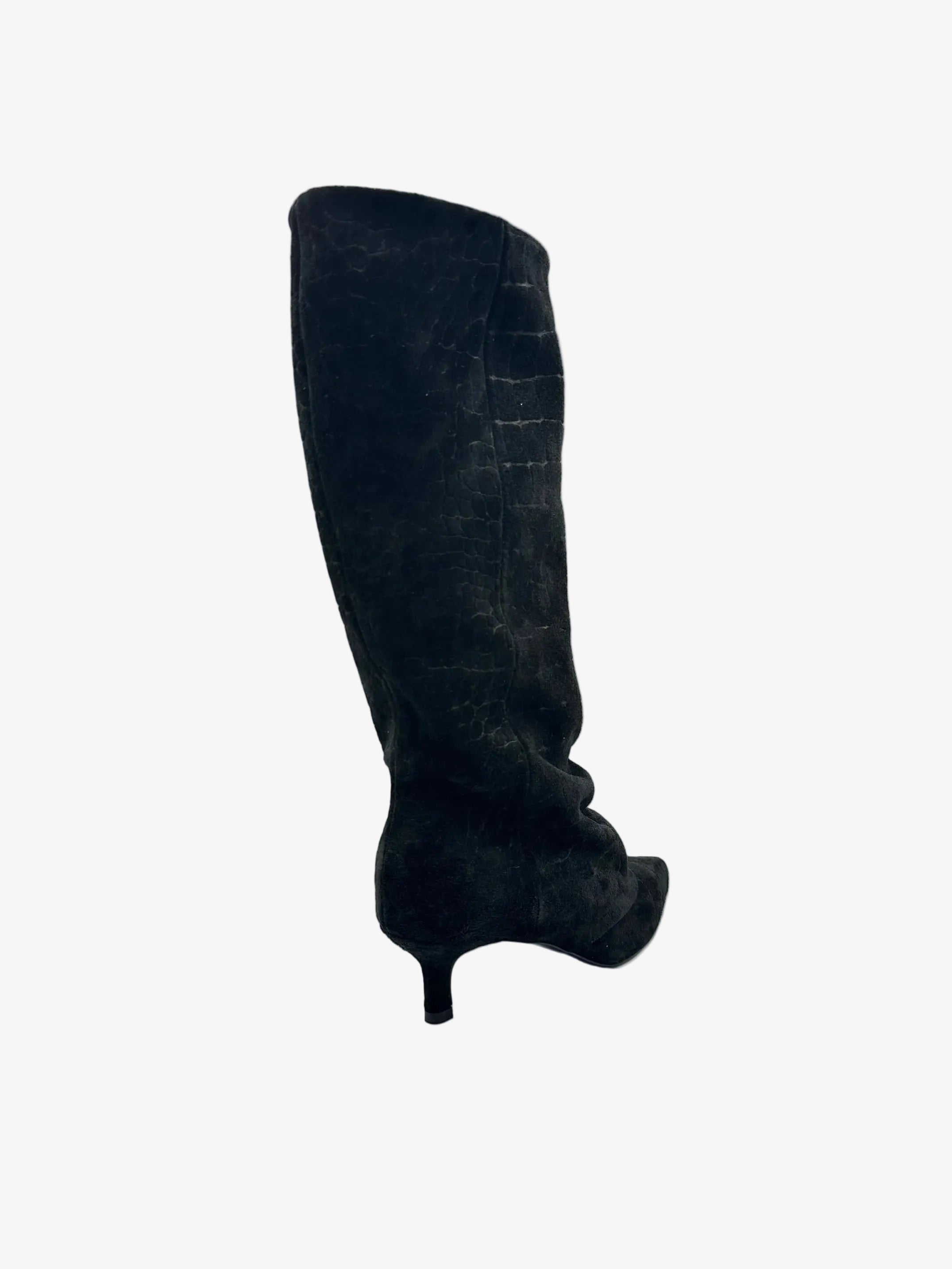 Stivale in Camoscio Nero con Stampa Cocco - Muse