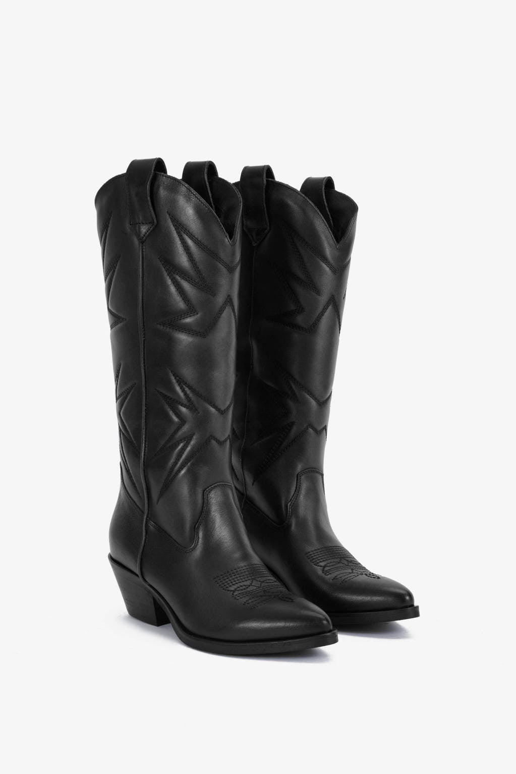 Stivale in Vintage Nero e Ricamo Stella - Luce