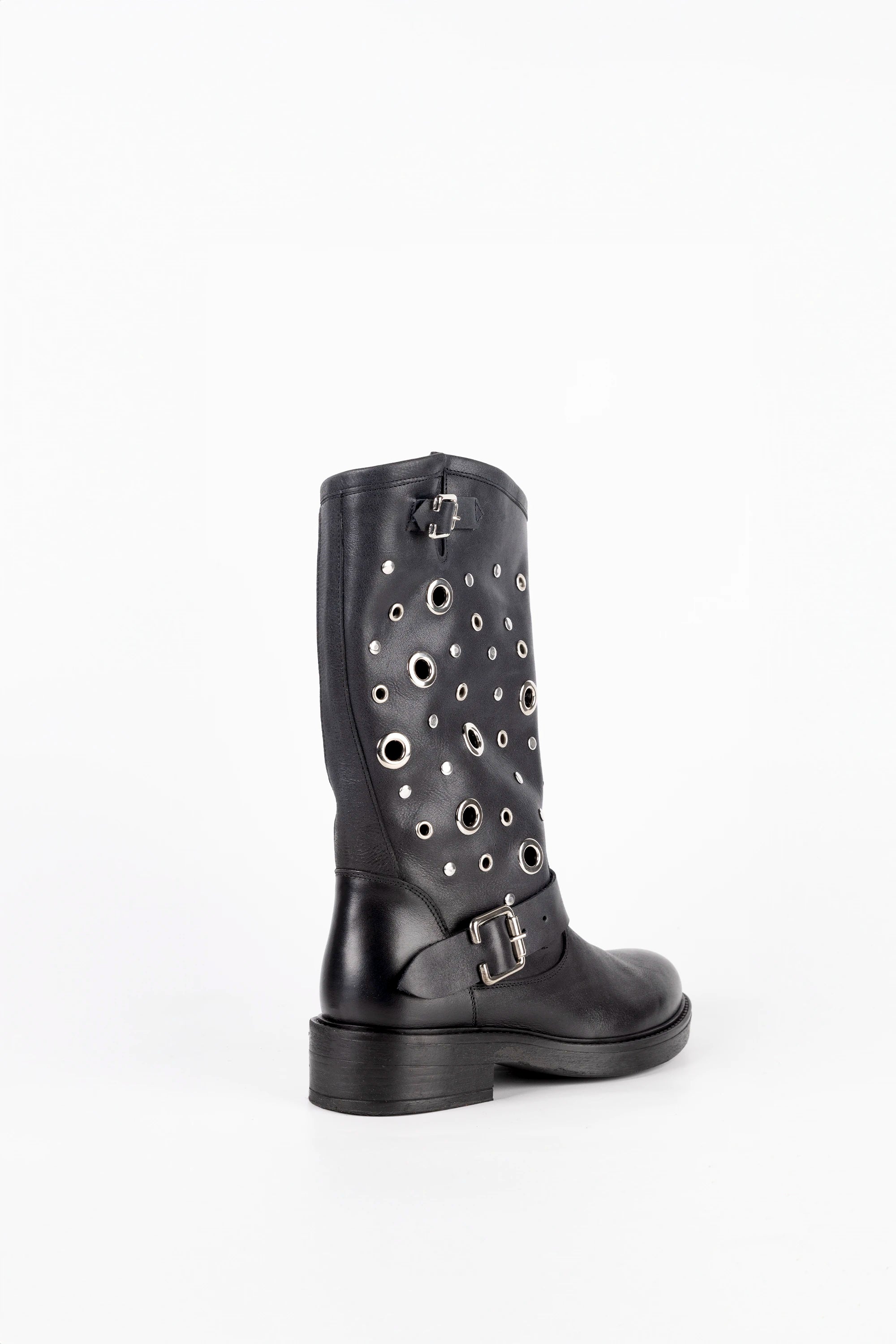 Stivale Biker in Vitello Nero - Blaze