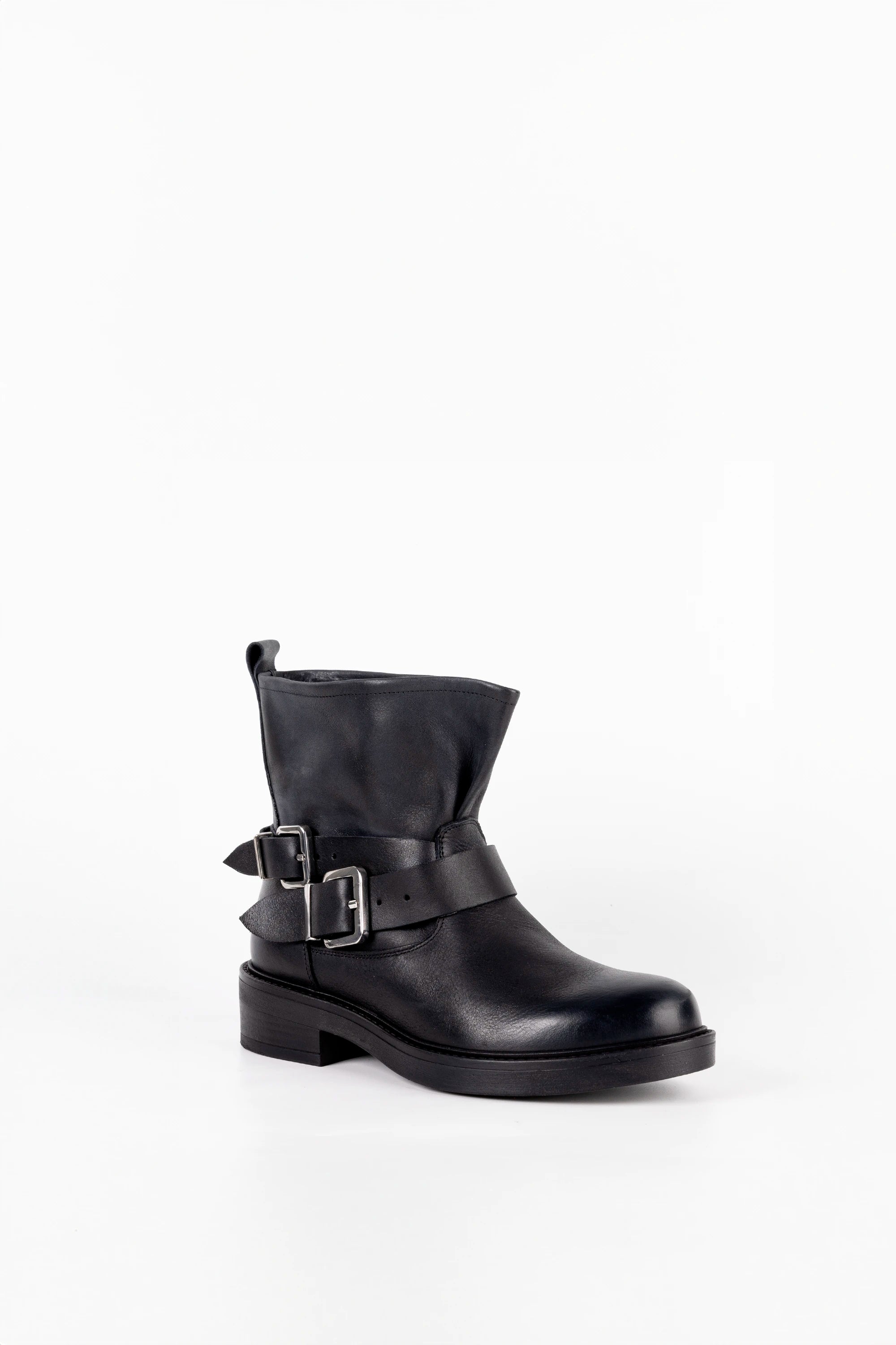 Stivale Biker in Vitello Nero - Echo