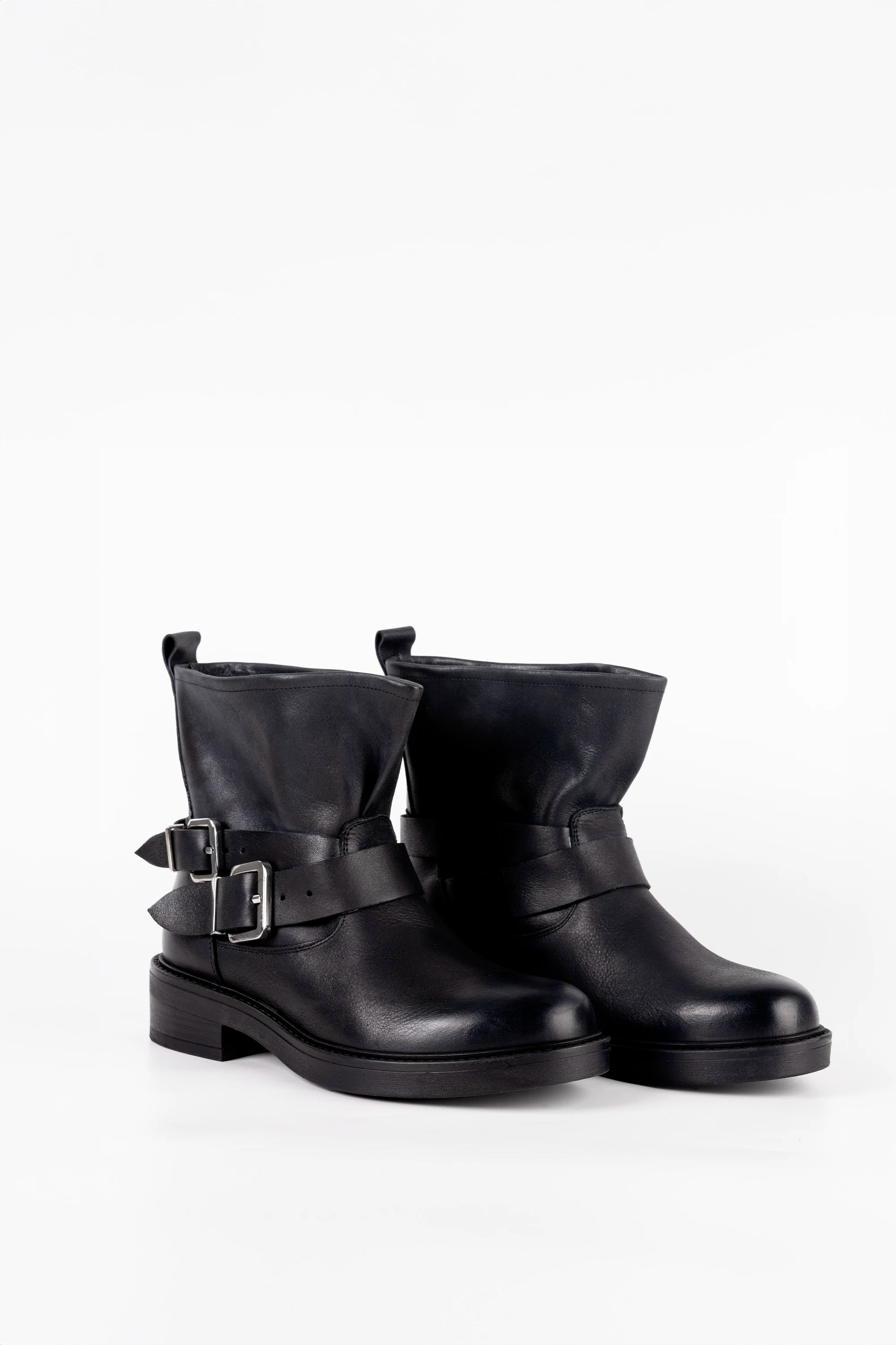 Stivale Biker in Vitello Nero - Echo