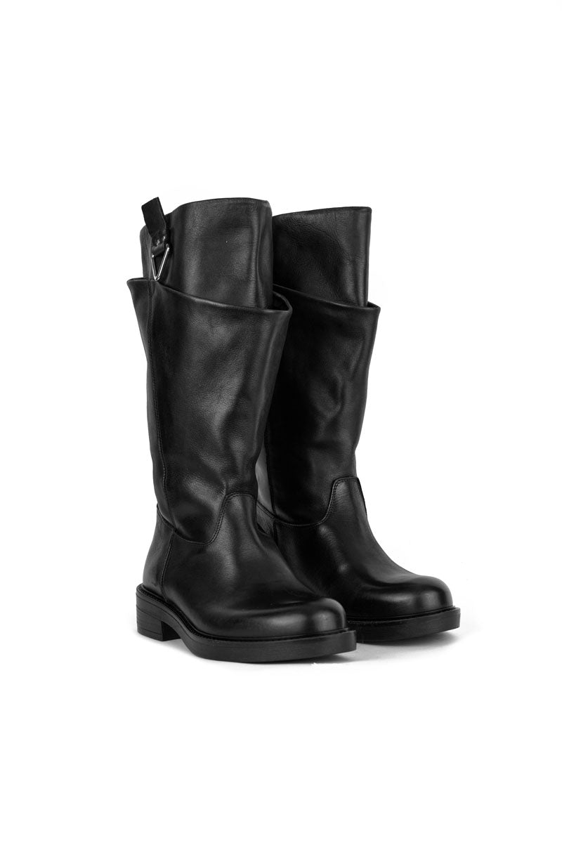 Stivale Biker in Vitello Nero - Maverick