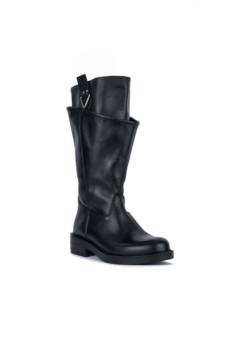 Stivale Biker in Vitello Nero - Maverick