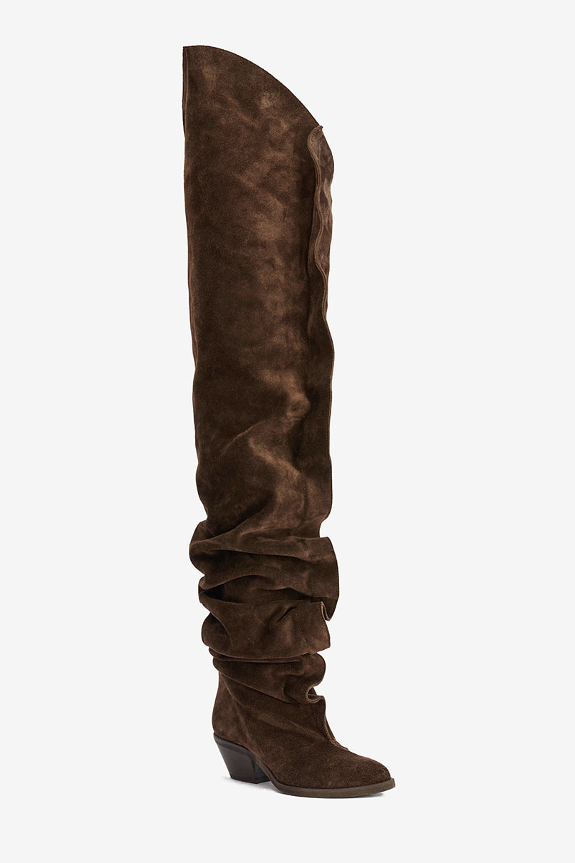 Stivale in Camoscio Castagna - India