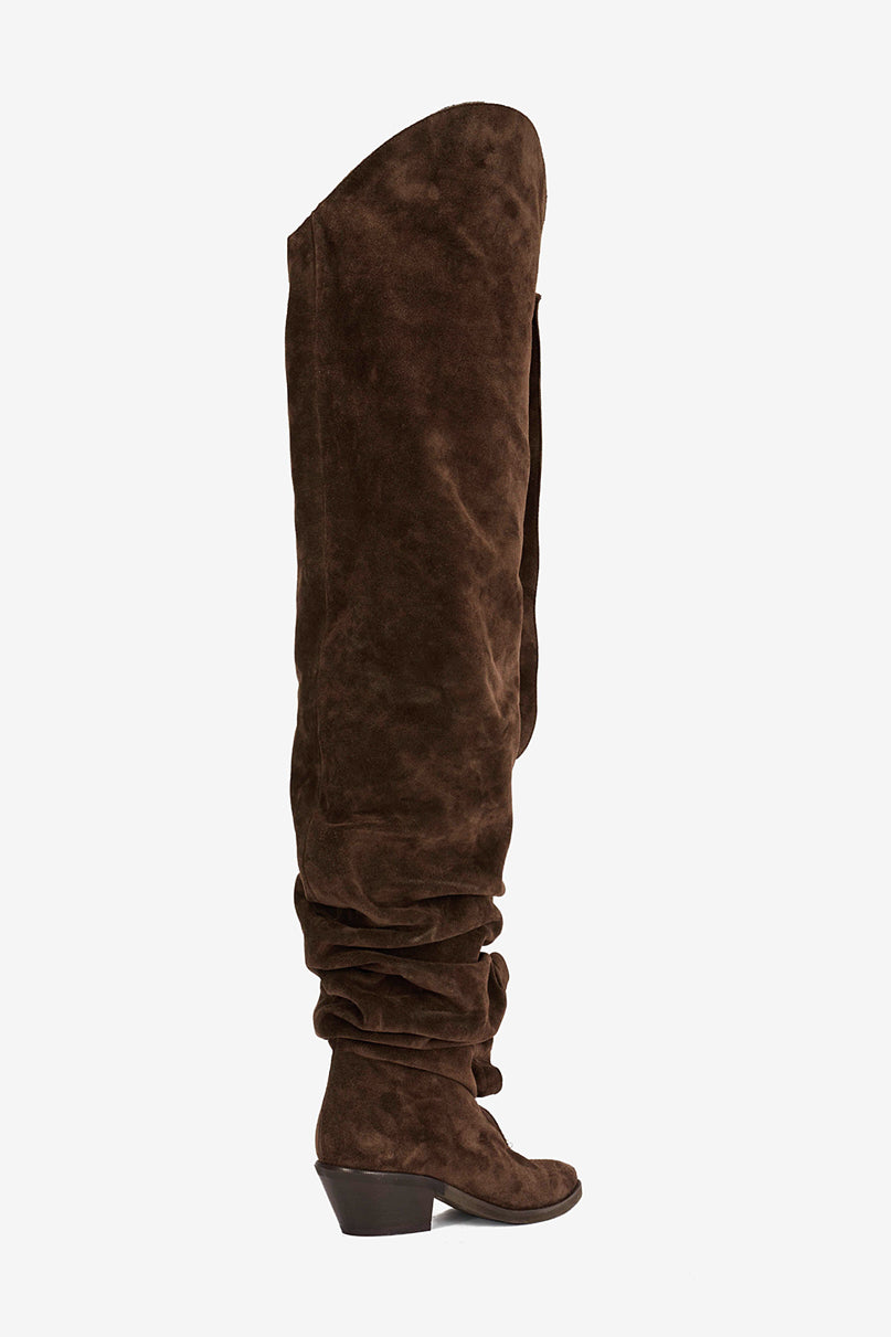 Stivale in Camoscio Castagna - India