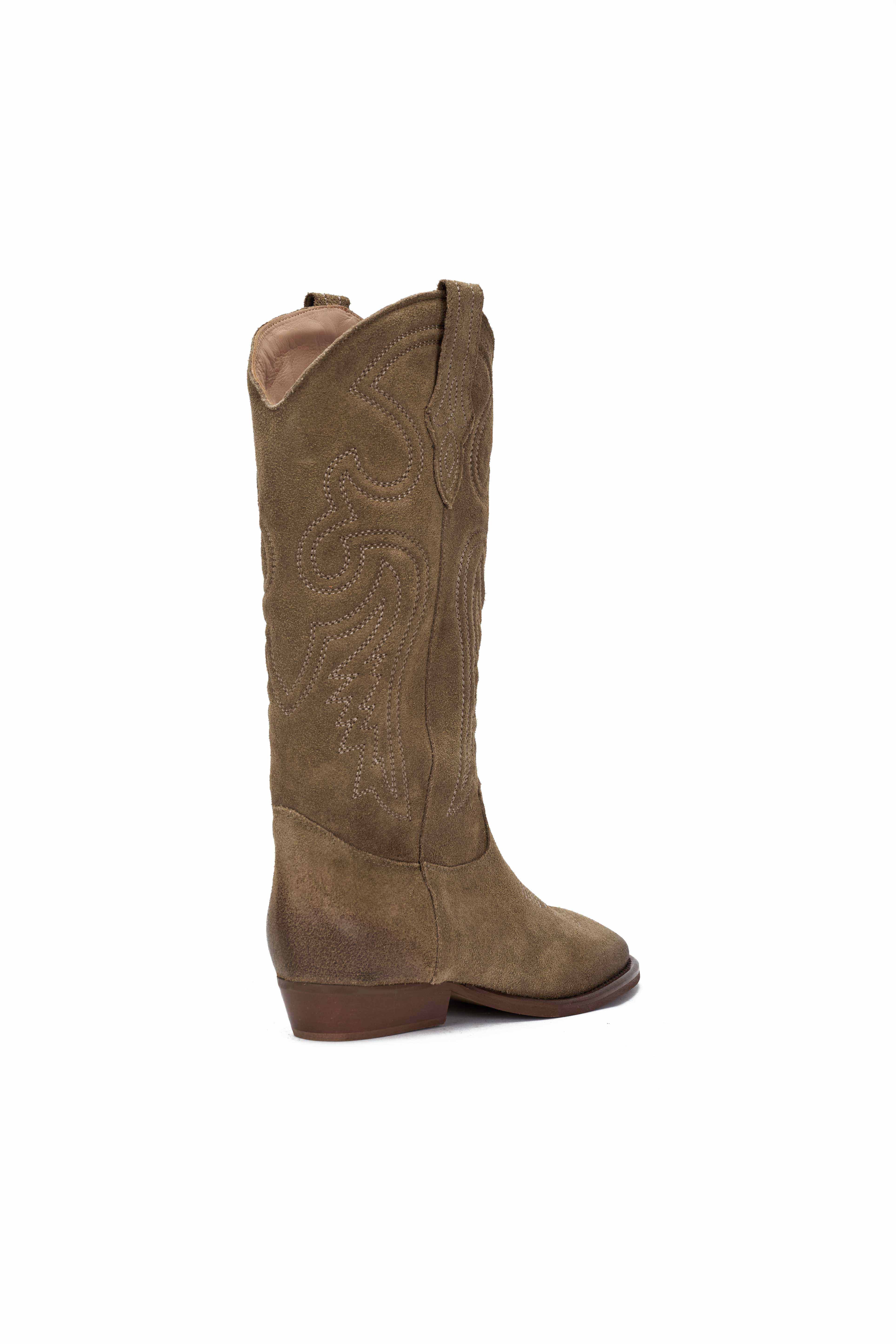 Stivale Camoscio Deserto con Ricamo Beige - Durango