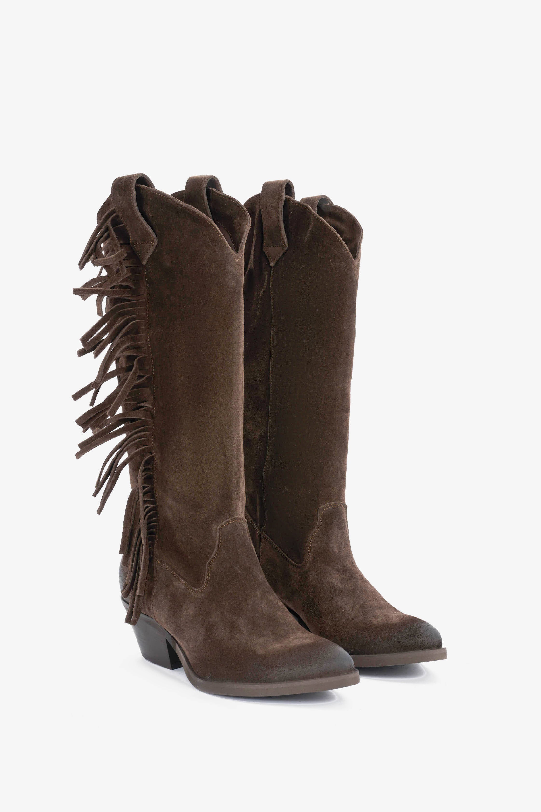 Stivale in Camoscio T.Moro e Frange - Sayra