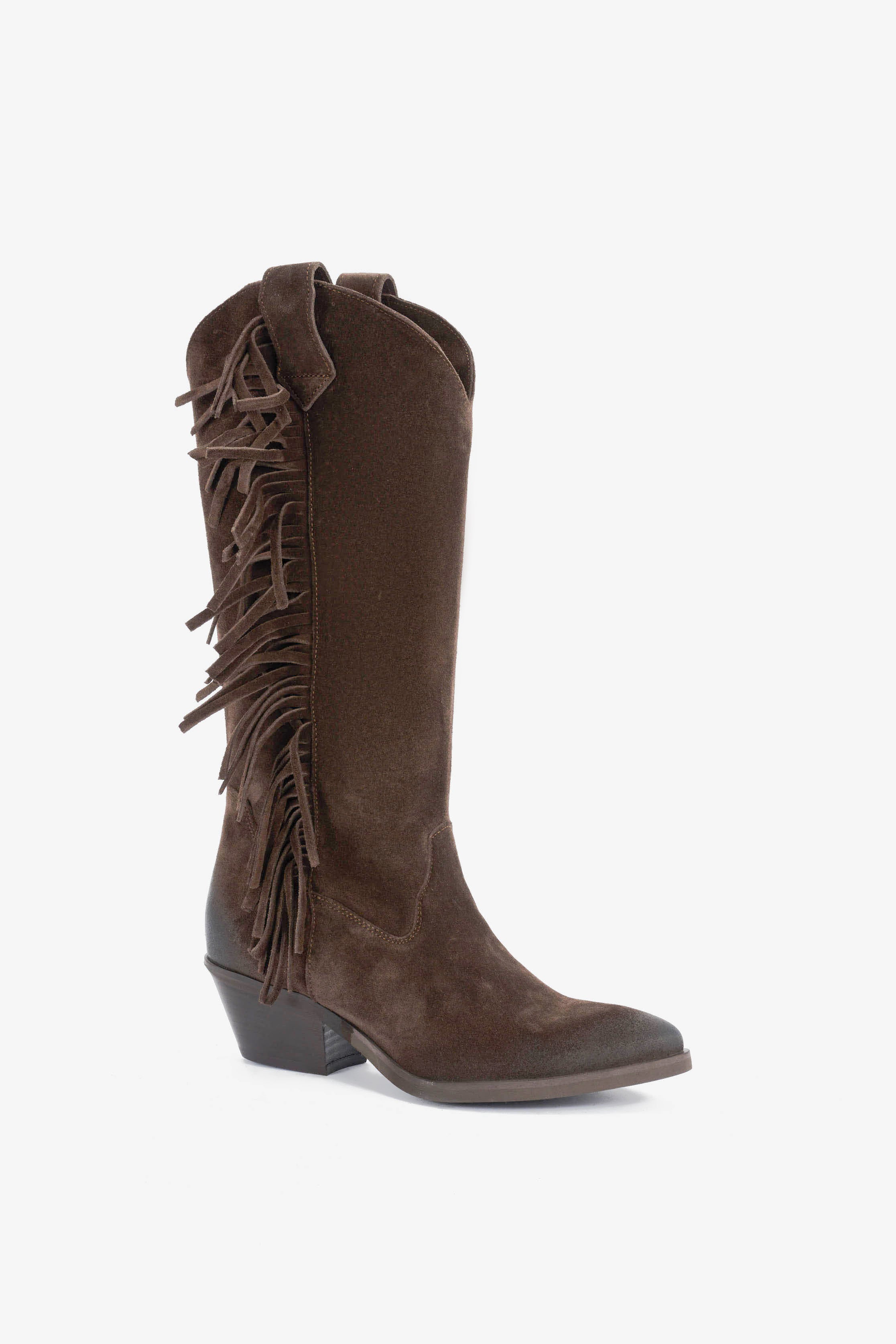 Stivale in Camoscio T.Moro e Frange - Sayra