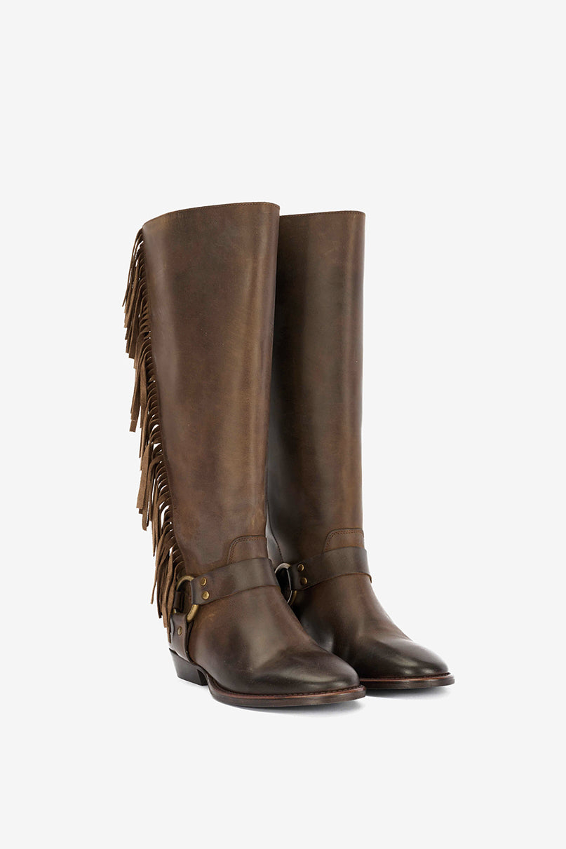 Stivale in Dakar Choco con Frange - Stone