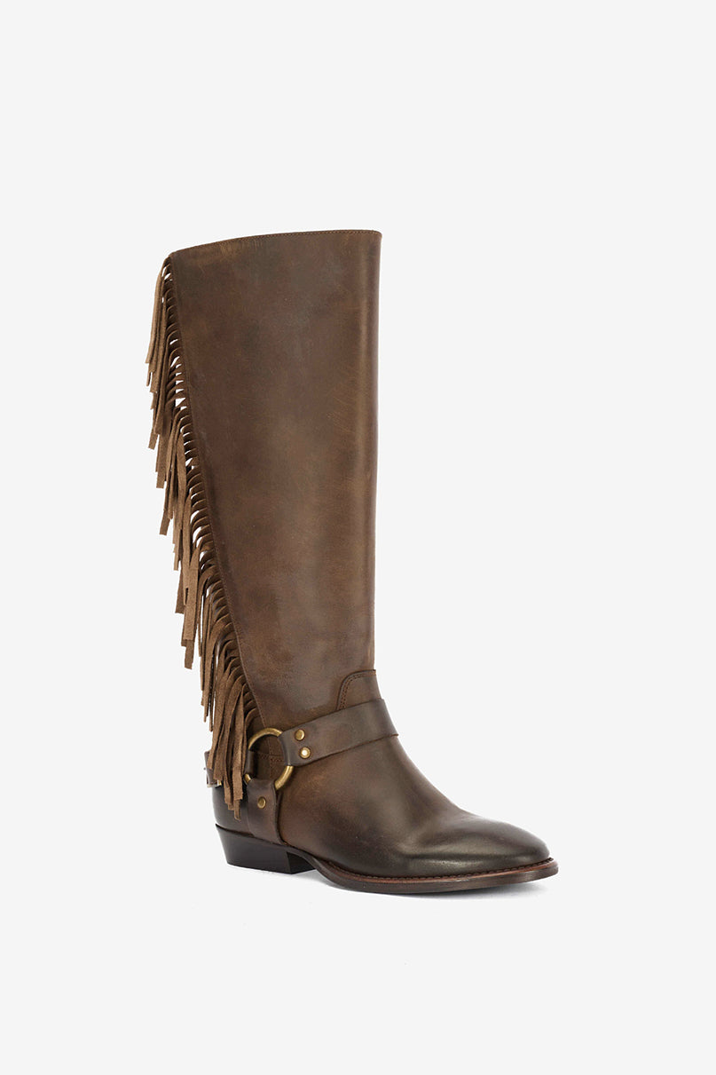 Stivale in Dakar Choco con Frange - Stone